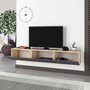 Hanah Home Francy 180 Soporte de TV Roble Zafiro y Antracita